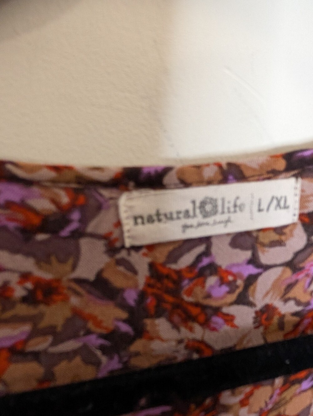 Natural Life Floral Boho Maxi Dress L/XL Rayon Cottagecore Fall Midi Maxi - Picture 3 of 5